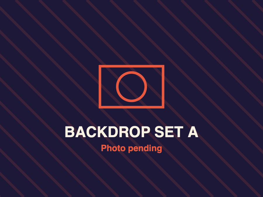 Podcast video recording backdrop setup A