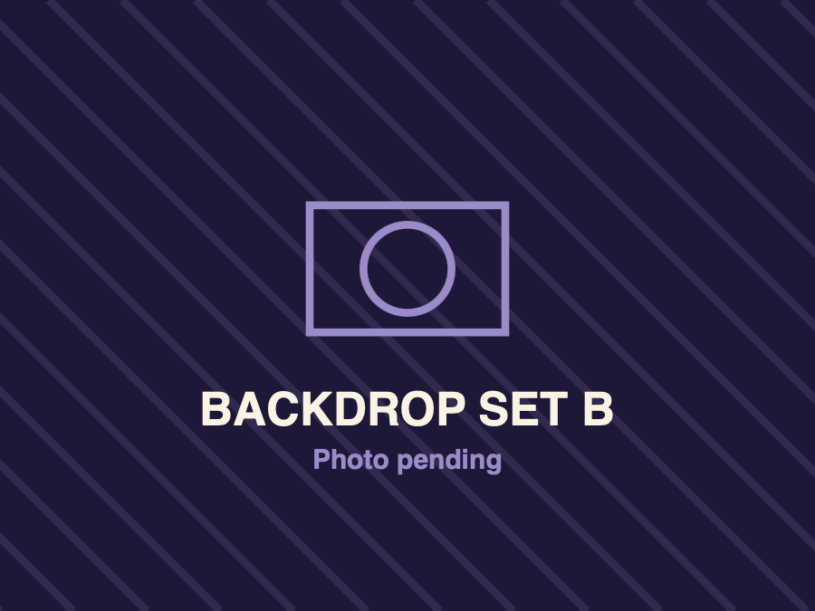 Podcast video recording backdrop setup B